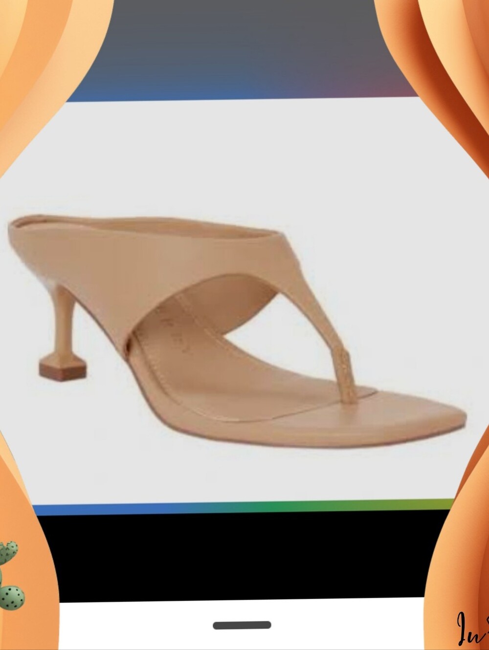 Nwt Katy Perry Collections Tan T-Strap Square-Toe Sandals Size 7